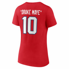 New England Patriots Drake Maye Women's Nickname V-Neck T-Shirt