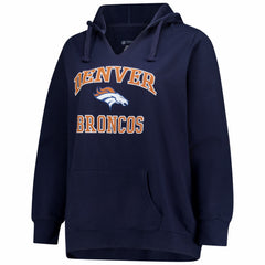 Denver Broncos Fanatics Women's Plus Size Heart & Soul Notch Neck Hoodie