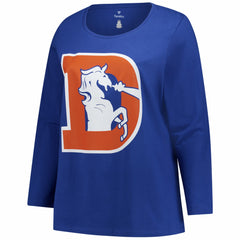 Denver Broncos Fanatics Women's Plus Size Primary Logo Long Sleeve Scoop Neck T-Shirt