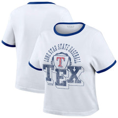 Texas Rangers WEAR by Erin Andrews Women's Ringer Baby T-Shirt | MLB For sale