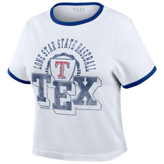 Texas Rangers WEAR by Erin Andrews Women's Ringer Baby T-Shirt | MLB For sale