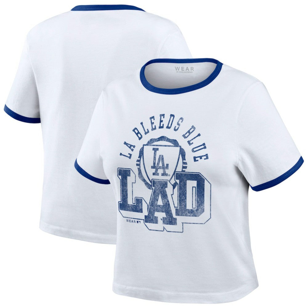 Los Angeles Dodgers WEAR by Erin Andrews Women's Ringer Baby T-Shirt | MLB Near me