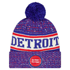 Detroit Pistons Team Cuffed Knit Hat with Pom sale On Sale