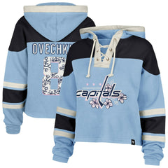 Alexander Ovechkin Washington Capitals '47 Women's Cherry Blossom Superior Lacer Cropped Pullover Hoodie Online