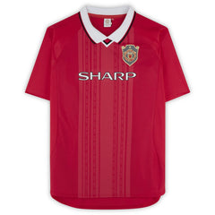 Teddy Sheringham Manchester United Autographed 1999 Red UEFA Champions League Home Jersey Icons - Adidas