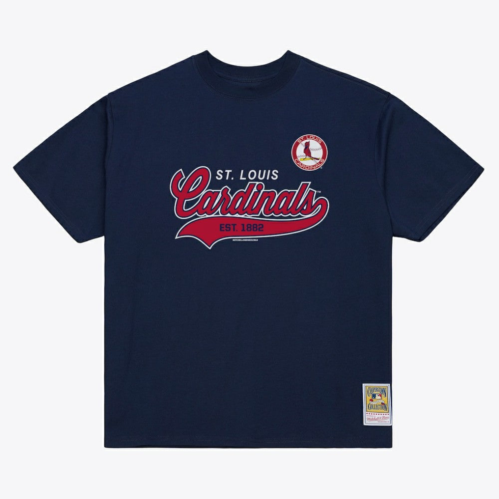 St. Louis Cardinals Mitchell & Ness Script Sweep Arch T-Shirt | MLB Shop