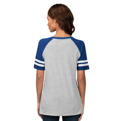 Los Angeles Dodgers G-III 4Her by Carl Banks Women's Goal Line Raglan V-Neck T-Shirt | MLB Shop