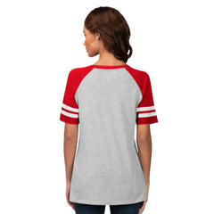 Philadelphia Phillies G-III 4Her by Carl Banks Women's Goal Line Raglan V-Neck T-Shirt | MLB Outlet