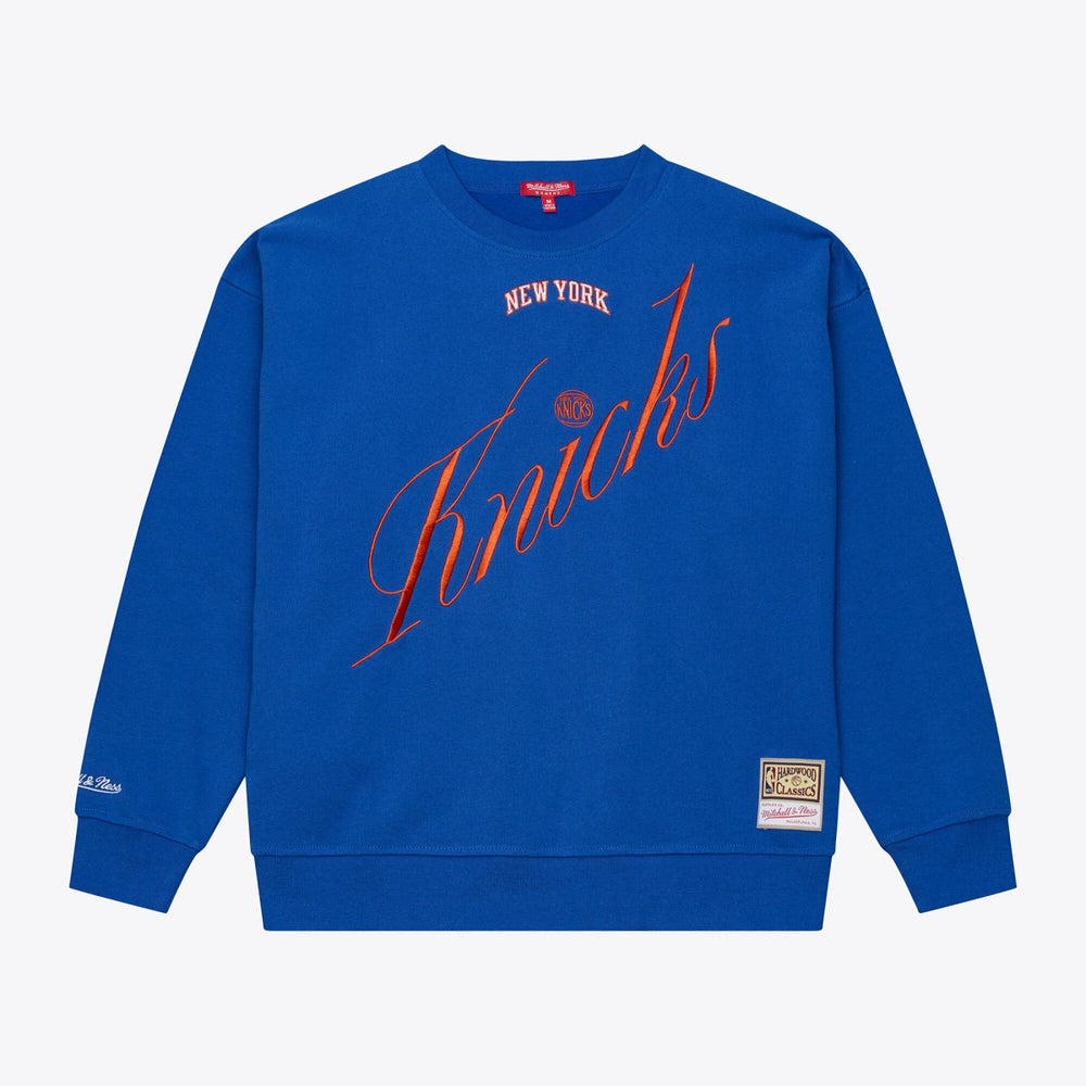 New York Knicks Women's Hardwood Classics Script Lightweight Sweatshirt On Sale