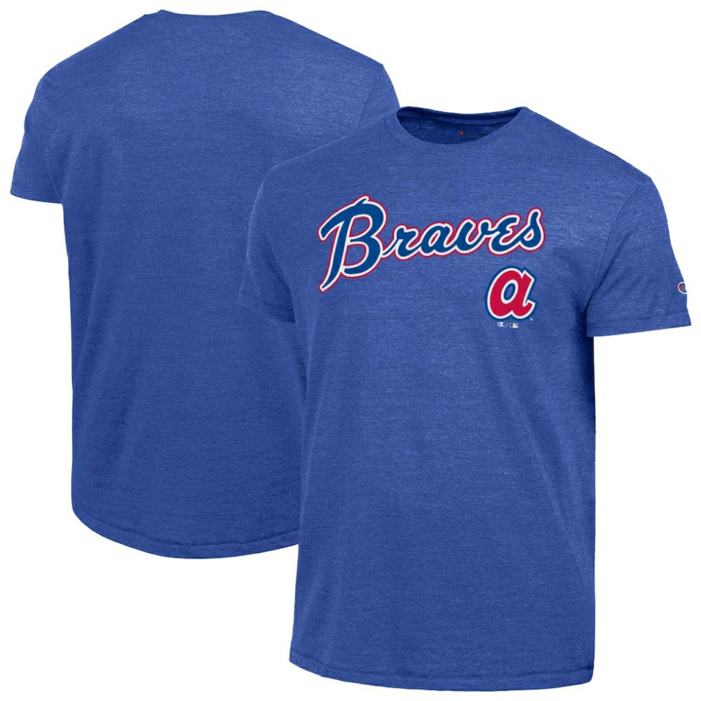 Atlanta Braves Champion Cooperstown Wordmark Lockup Tri-Blend T-Shirt | MLB Discount
