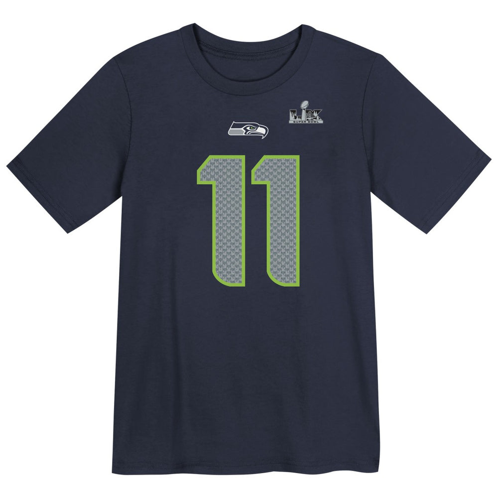 Seattle Seahawks Nike Jaxon Smith-Njigba Preschool Super Bowl LX Patch Name & Number T-Shirt