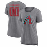 Arizona Diamondbacks Women's Heritage Personalized Any Name & Number Tri-Blend T-Shirt | MLB New