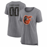 Baltimore Orioles Women's Heritage Personalized Any Name & Number Tri-Blend T-Shirt | MLB Discount