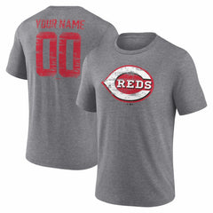 Cincinnati Reds Heritage Personalized Any Name & Number Tri-Blend T-Shirt | MLB Outlet