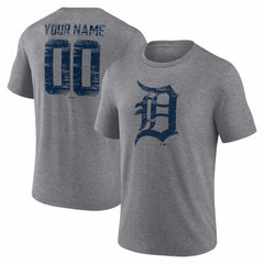 Detroit Tigers Heritage Personalized Any Name & Number Tri-Blend T-Shirt | MLB Outlet