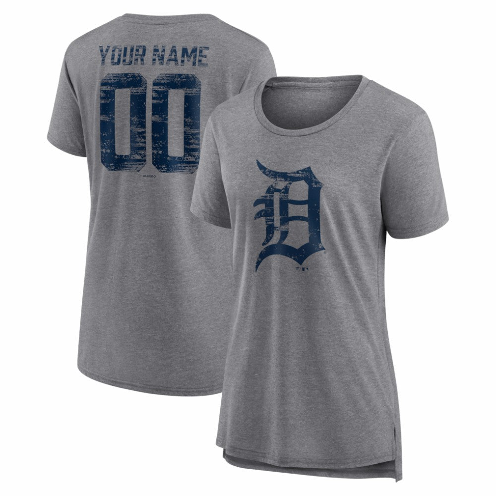 Detroit Tigers Women's Heritage Personalized Any Name & Number Tri-Blend T-Shirt | MLB For sale