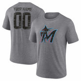 Miami Marlins Heritage Personalized Any Name & Number Tri-Blend T-Shirt | MLB Online