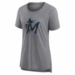 Miami Marlins Women's Heritage Personalized Any Name & Number Tri-Blend T-Shirt | MLB Near me