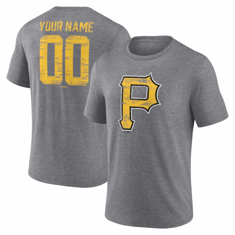 Pittsburgh Pirates Heritage Personalized Any Name & Number Tri-Blend T-Shirt | MLB Near me