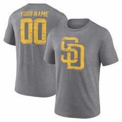 San Diego Padres Heritage Personalized Any Name & Number Tri-Blend T-Shirt | MLB Sale