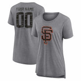 San Francisco Giants Women's Heritage Personalized Any Name & Number Tri-Blend T-Shirt | MLB Sale