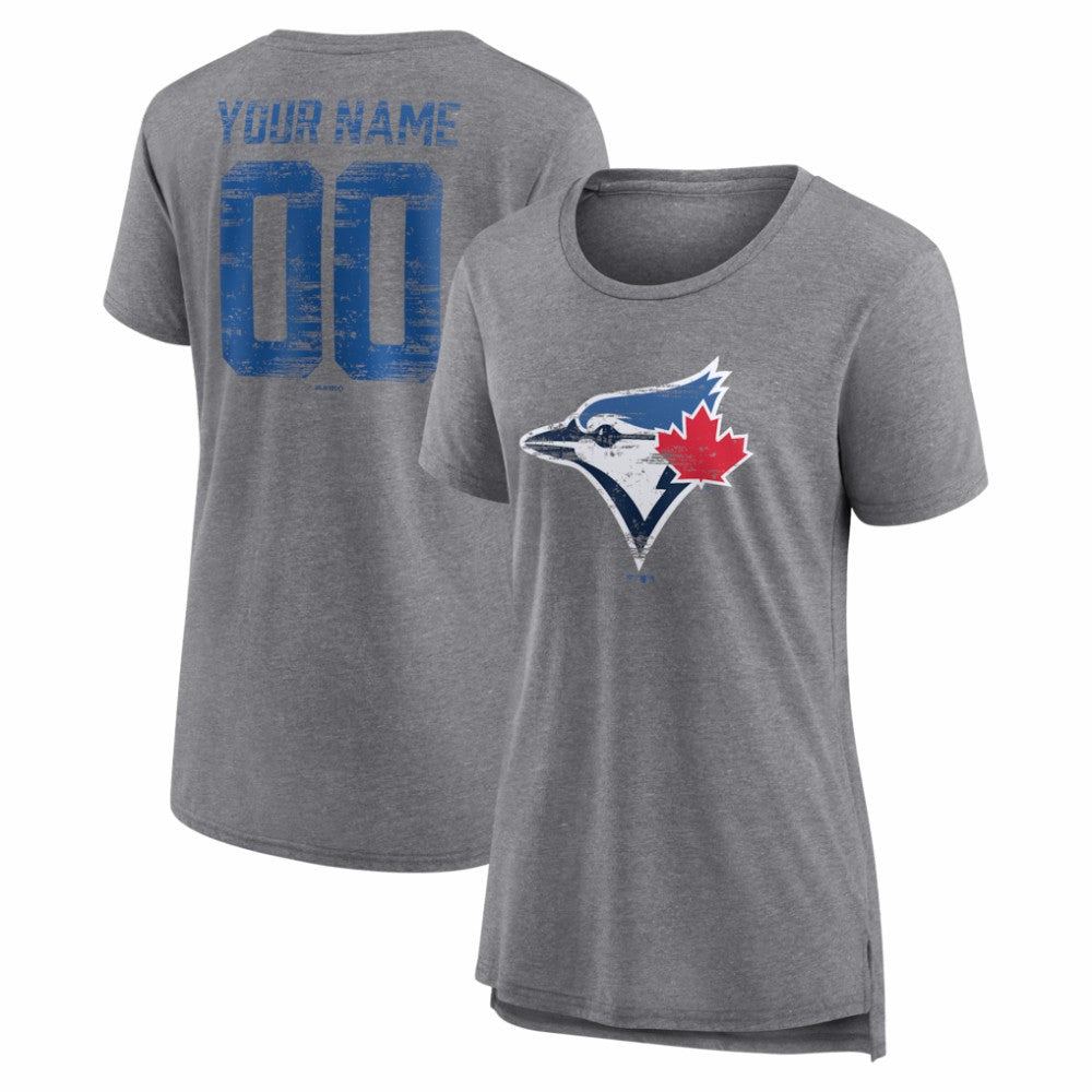 Toronto Blue Jays Women's Heritage Personalized Any Name & Number Tri-Blend T-Shirt | MLB Near me