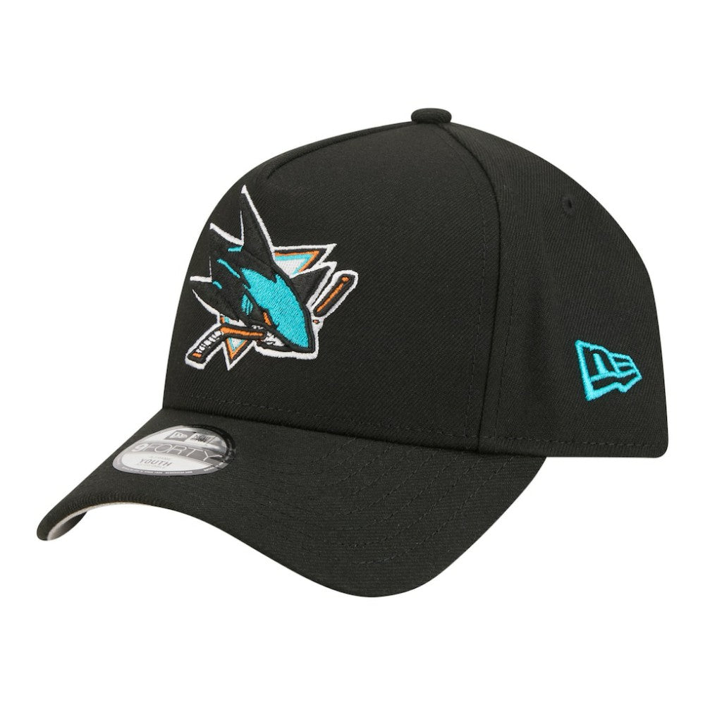 San Jose Sharks New Era Youth 9FORTY A-Frame Adjustable Hat For Sale