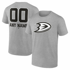 Anaheim Ducks Big & Tall Personalized Name & Number Monochrome T-Shirt On Sale