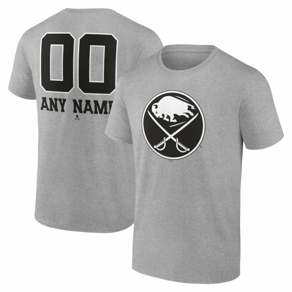 Buffalo Sabres Big & Tall Personalized Name & Number Monochrome T-Shirt Sale