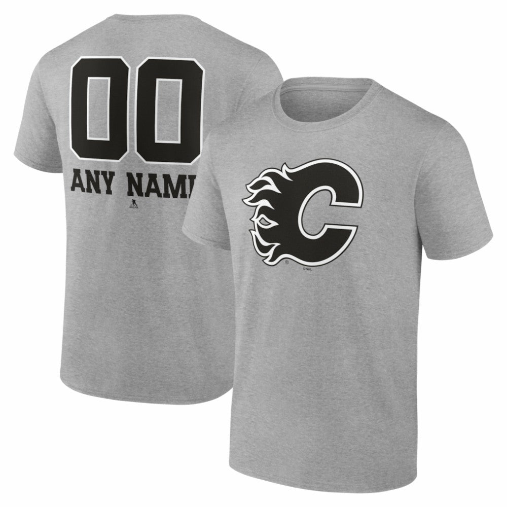 Calgary Flames Big & Tall Personalized Name & Number Monochrome T-Shirt Online