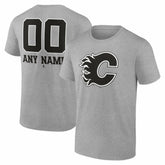 Calgary Flames Big & Tall Personalized Name & Number Monochrome T-Shirt Online