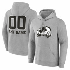 Colorado Avalanche Big & Tall Personalized Name & Number Monochrome Pullover Hoodie Outlet