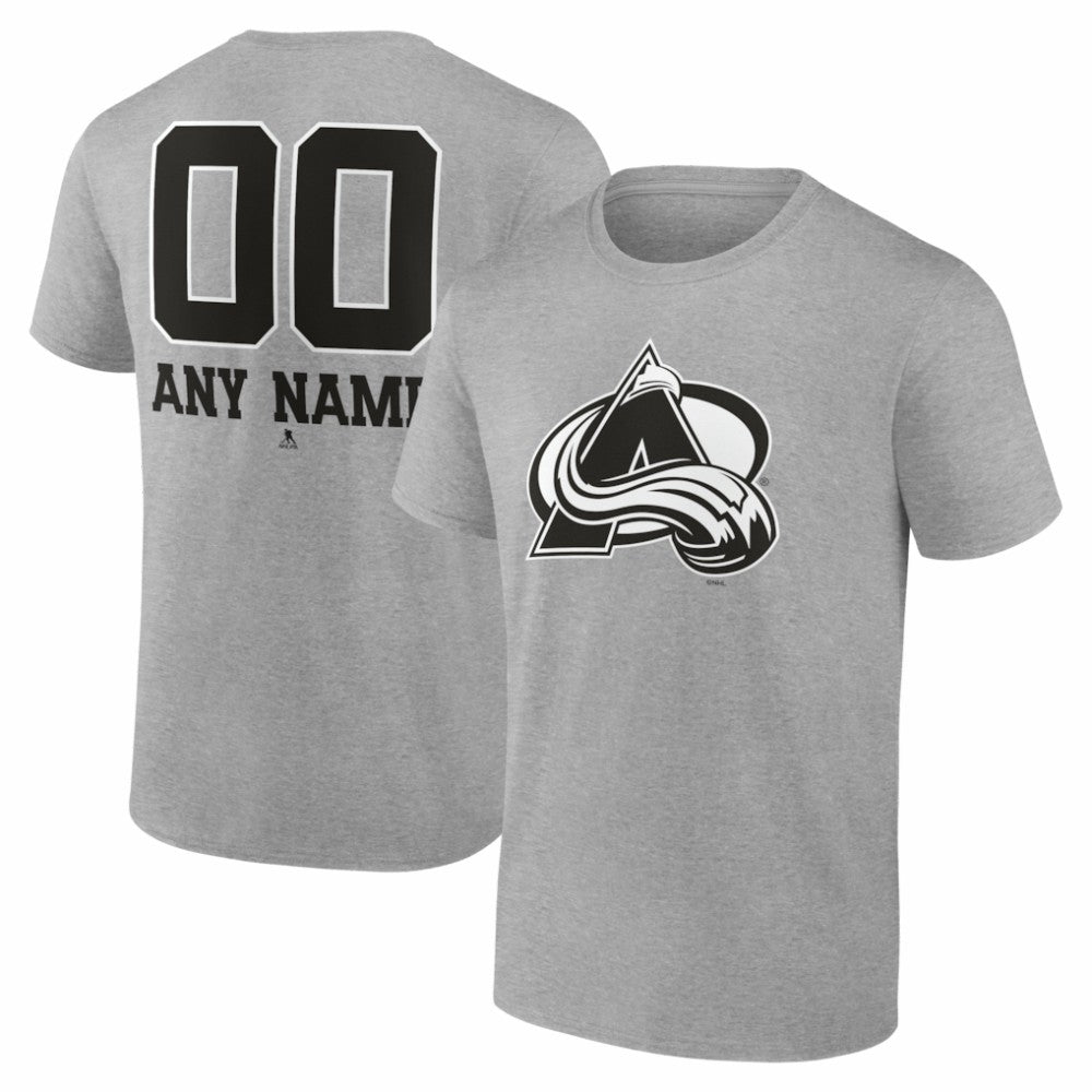 Colorado Avalanche Big & Tall Personalized Name & Number Monochrome T-Shirt For Sale