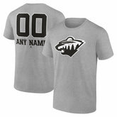 Minnesota Wild Big & Tall Personalized Name & Number Monochrome T-Shirt Online