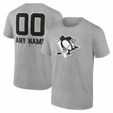 Pittsburgh Penguins Big & Tall Personalized Name & Number Monochrome T-Shirt Outlet