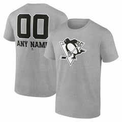 Pittsburgh Penguins Big & Tall Personalized Name & Number Monochrome T-Shirt Outlet
