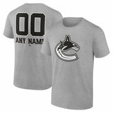 Vancouver Canucks Big & Tall Personalized Name & Number Monochrome T-Shirt Outlet
