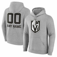 Vegas Golden Knights Big & Tall Personalized Name & Number Monochrome Pullover Hoodie On Sale