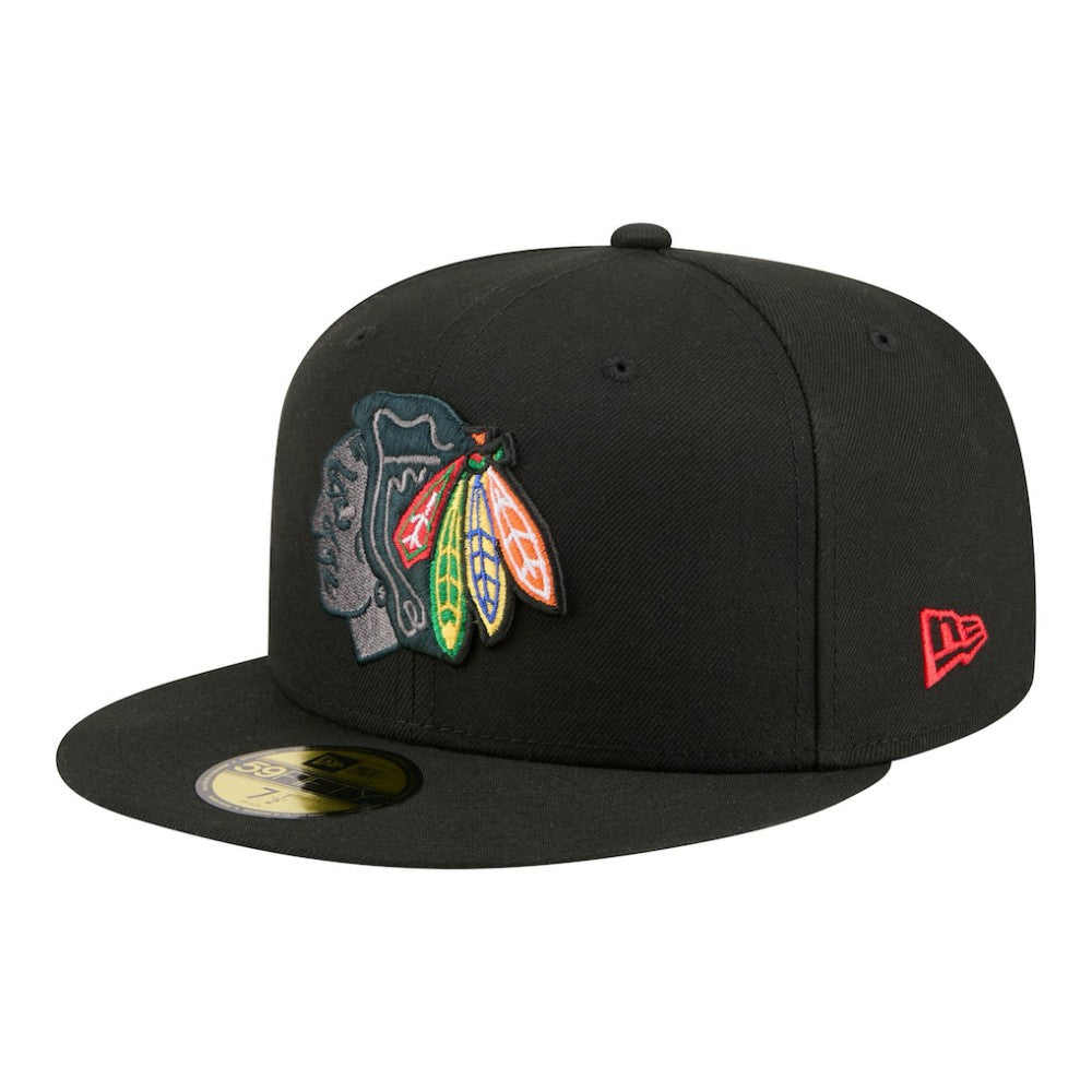Chicago Blackhawks New Era Color Pop 59FIFTY Fitted Hat For Sale