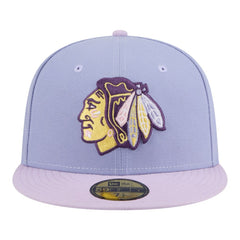 Chicago Blackhawks New Era Lavender Bloom 59FIFTY Fitted Hat Outlet