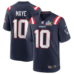 New England Patriots Nike Drake Maye Super Bowl LX Patch Game Jersey