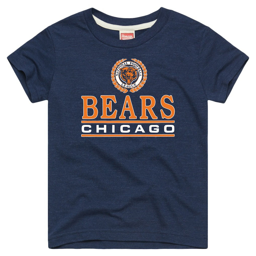 Chicago Bears Homage Youth Crest Tri-Blend T-Shirt
