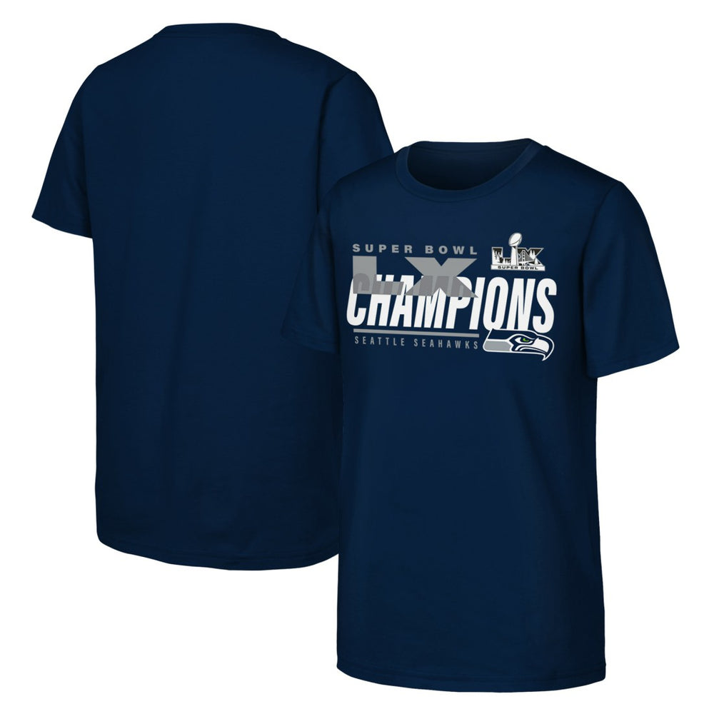 Seattle Seahawks Fanatics Youth Super Bowl LX Champions Iconic Victory T-Shirt