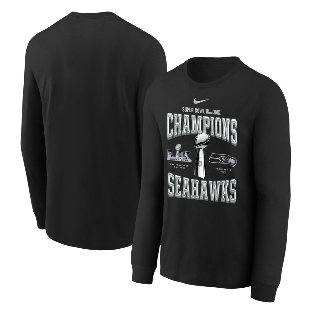 Seattle Seahawks Nike Youth Super Bowl LX Champions Locker Room Trophy Collection Long Sleeve T-Shirt