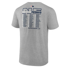 New England Patriots Fanatics Super Bowl LX Big & Tall Roster T-Shirt