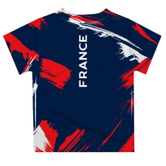 France National Team Vive La Fete Youth Paint Brush T-Shirt Navy