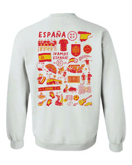 Spain National Team Vive La Fete Women's Impressions Artwork Sweatshirt White