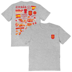 Spain National Team Vive La Fete Women's Impressions Artwork Fitted T-Shirt Gray