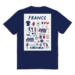 France National Team Vive La Fete Women's Impressions Artwork Fitted T-Shirt Navy