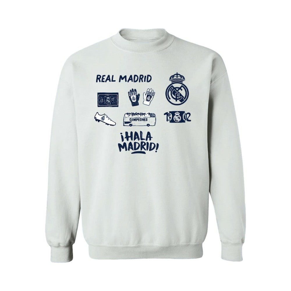 Real Madrid Vive La Fete Women's Impressions Icons Sweatshirt White